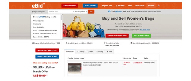 Ebid is a great marketplace to sell products on the internet