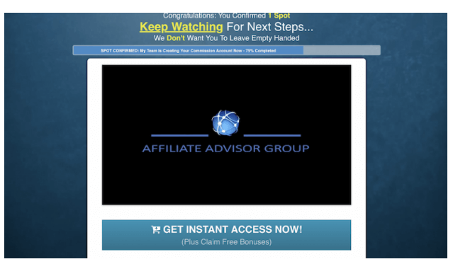 The affiliate advisor group sales page