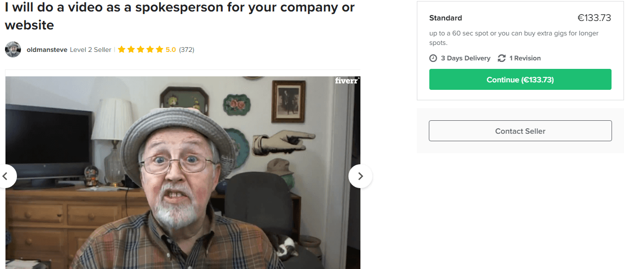 Image showing a paid actor from Fiverr 