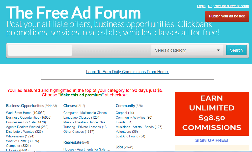 How to start an internet business with no money - The Free Ad Forum Homepage