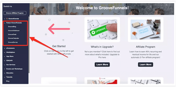 Groove Funnel Review - Image showing the Groove Funnel members area