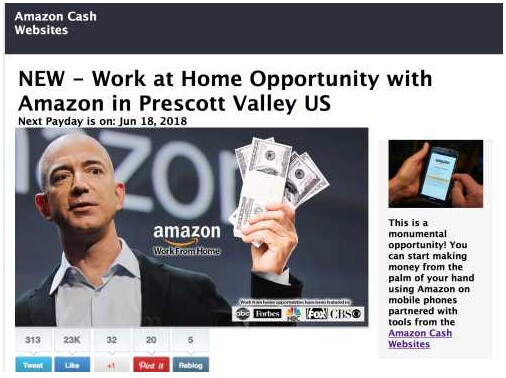 A picture of Jeff Bezos on the Amazon cash websites landing page