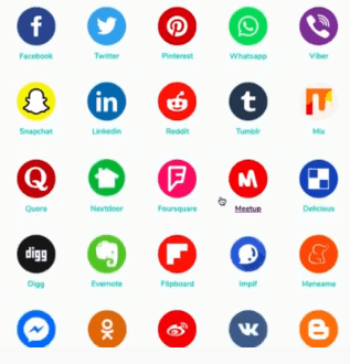 This is the 50 social channels such as FaceBook, Pinterest, Twitter, etc.