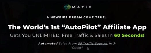  Matic headline on the sales page