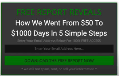 12 minute affiliate squeeze page with a green call to action button