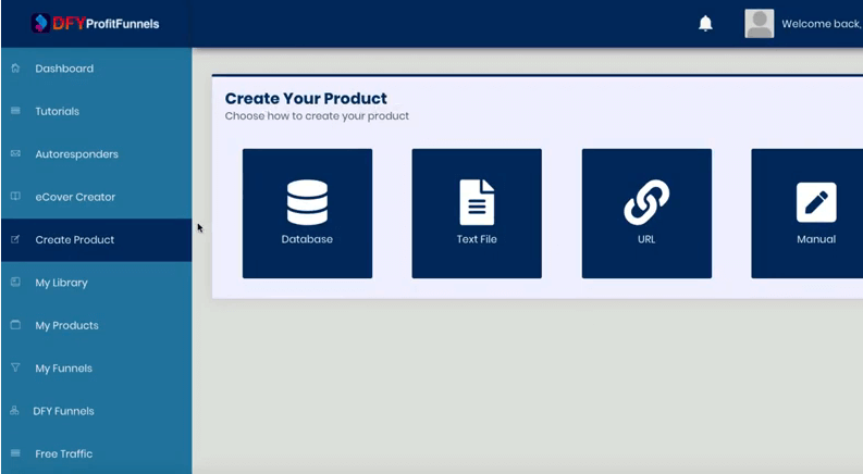 this image shows The DFY Profit Funnels dashboard