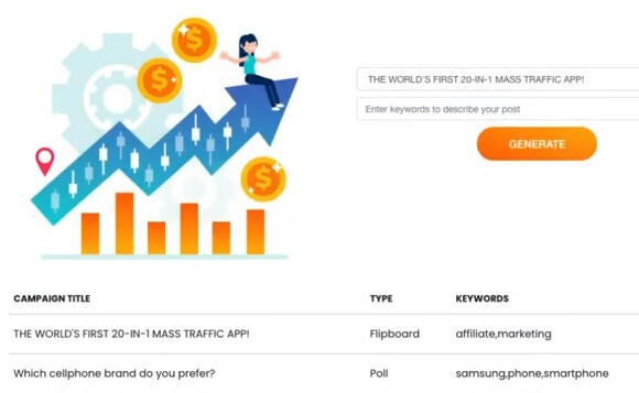 This is the traffic tools giving you the campaign title, type and keywords