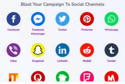 Image showing various social media logos such as FaceBook, Messenger, Twitter, Pinterest, Snapchat, etc.