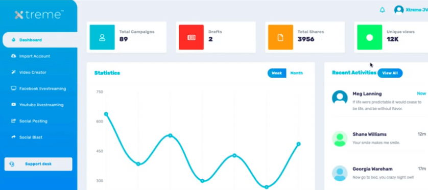 Image showing the Xtreme dashboard